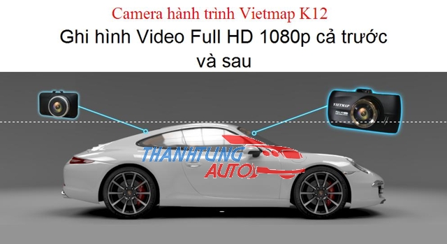 Camera hành trình trước sau Full HD Vietmap K12