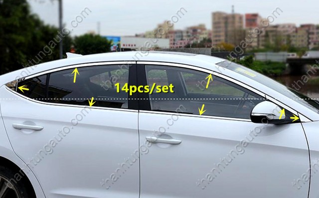 Nẹp viền khung kính cho xe Elantra 2016-2018