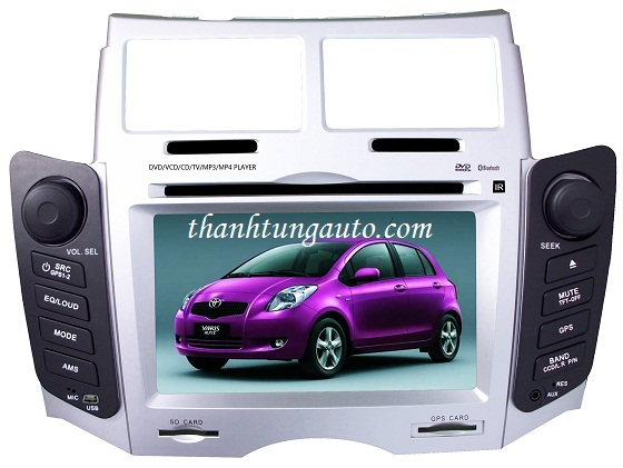 màn hình cho xe yaris 2011, dvd chtechi for yaris hatchback có GPS