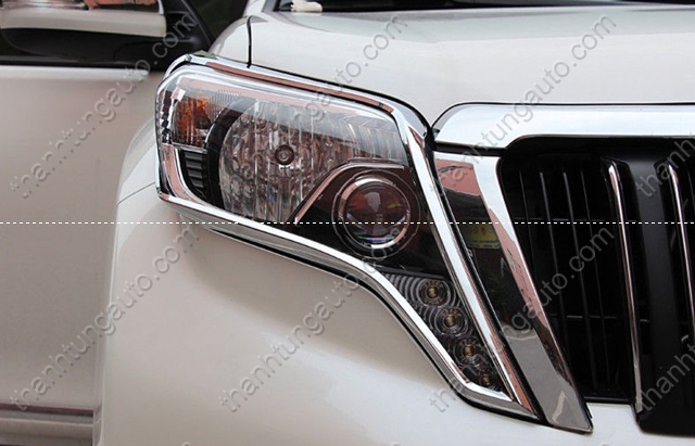Viền đèn pha xi mạ cho xe Prado 2014-2016