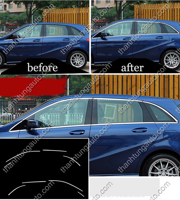 Nẹp viền khung kính Mercedes W246 B180-200-220-250 2012-2018