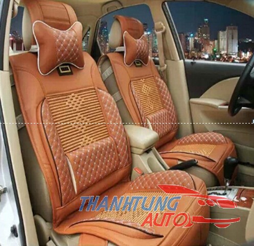 TỰA LƯNG DA 3D NGUYÊN BỘ CHO XE 4 CHỖ MẪU D155