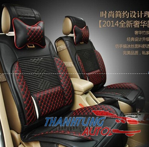 TỰA LƯNG DA 3D NGUYÊN BỘ CHO XE 4 CHỖ MẪU D156
