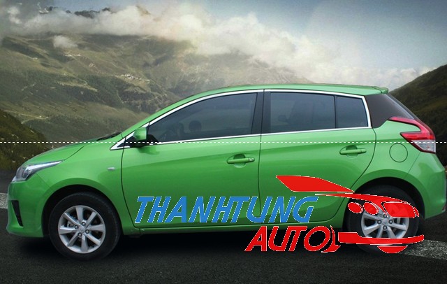 Nẹp chân kính, nẹp inox viền khung kính cho Yaris 2014 - 2017