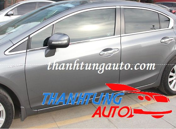 Nẹp chân kính, nẹp inox viền khung kính cho Civic 2012 - 2015