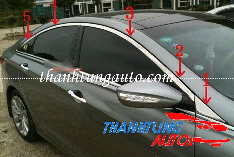 Nẹp inox viền cong kính cho Sonata Y20 2011 - 2015